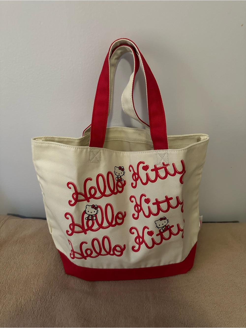 Hello Kitty Cream and Red Canvas Tote